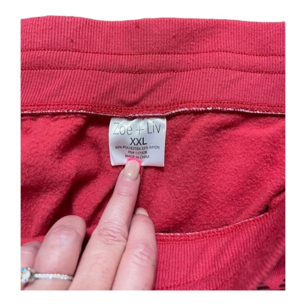 Zoe + Liv Red/Black‎ Plaid Joggers Size XXL - Picture 7 of 7